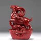 thumbnail image 1 of Red rosewood sheep figurine, carved from solid wood, a decorative piece for the living room, representing the zodiac animal of the sheep (未)., 1 of 4