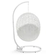 thumbnail image 3 of Modway Hide Steel Rattan Outdoor Patio Swing Chair with Stand in White, 3 of 8