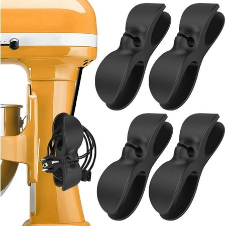 4 Pack Cord Organizer for Kitchen Appliances, Silicone Cord Wrapper for Kitchen Appliance Small Kitchen Appliances Cord Holder Adhesive Cord Holder Keeper for Mixer Coffee Maker Pressure Cooker