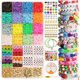 thumbnail image 2 of Kit de cuentas planas CHAO 6 mm arcilla polimérica 28 cuadrados cara sonriente, 2 of 5