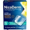 NicoDerm CQ Nicotine 14 Clear Patch, Step 1 to Quit Smoking, 21mg, (14 Count)