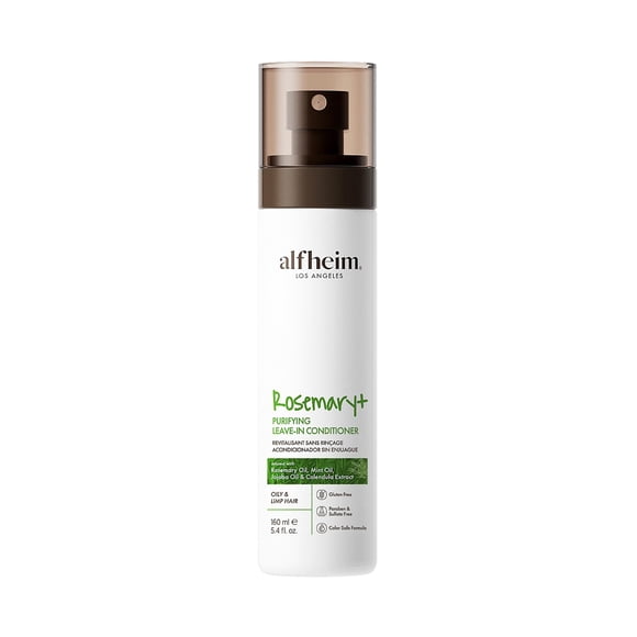 ALFHEIM Acondicionador sin aclarado Rosemary+ | Bruma ligera hidratante y suavizante para el cabello | Control del encrespamiento y protección contra el calor | Adecuado para cabello graso, fino y con