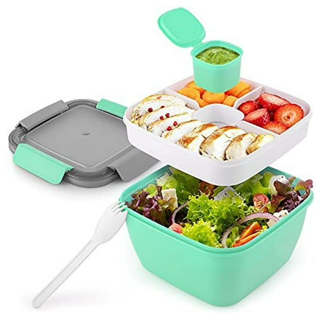 Yeacher 52oz Bento Lunch Box Salad Container for Lunch BPA Free Leak Proof Salad Dressing