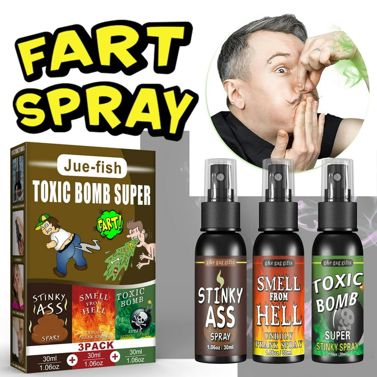  Stinky Ass Fart Spray Prank, Novelties Liquid Prank Joke Spray  Can Stink Bomb Smelly Stinky Gas Spray, Non Toxic Creative Gift Trick  Novelty Funny Toy, 30ML : Toys & Games