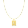 thumbnail image 5 of Floreo 10k Yellow Gold and White Gold 14.5mm or 18mm Personalized Alphabet Monogram A-Z Initial Square Pendant, 5 of 6