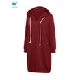 thumbnail image 6 of Deago Women's Casual Zip up Hoodies Long Tunic Sweatshirts Jackets Fashion Plus Size Hoodie with Pockets (Wine Red, 5XL), 6 of 8