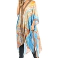 thumbnail image 3 of Sakkas Alvita Women's V Neck Beach Dress Top Caftan Cover up with Rhinestones - LM98-Multi - One Size Regular, 3 of 5