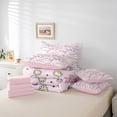 thumbnail image 5 of Feelyou Girly Pink Ghost Twin Bedding Sets 7-Piece for Girls, Kawaii Princess Bowknot Bedding Comforter Set, Cute Flower Floral Reversible Sheet Sets, Lightweight Room Decor, 5 of 7