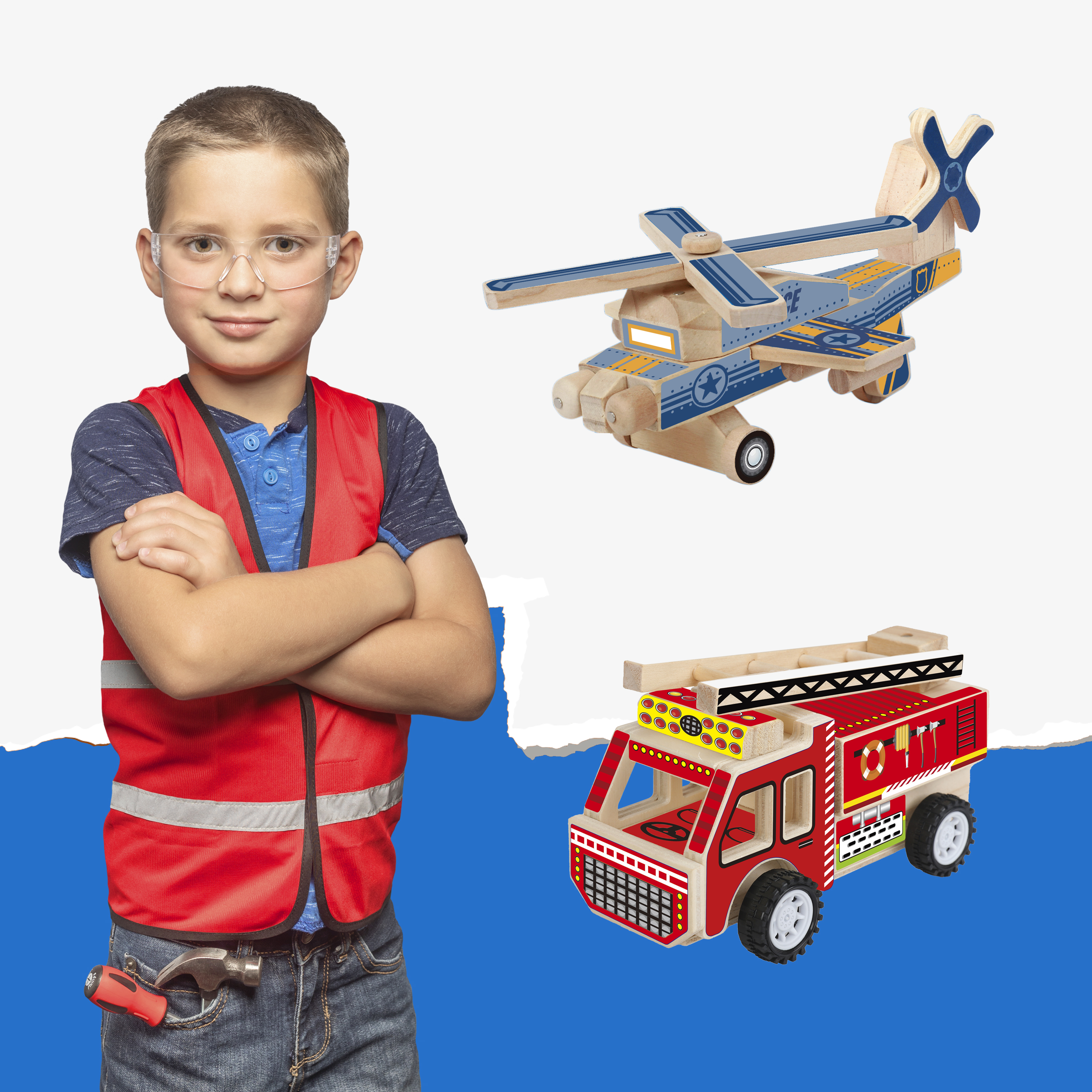 Create & Learn Kids DIY First Responder Kit with Real Tools & First Responder Vest