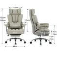 thumbnail image 4 of ATMILD 400 lbs Big and Tall Ergonomic PU Leather Office Chair with Footrest, Grey, 4 of 7