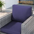 thumbnail image 6 of ACEGOSES Outdoor Patio Wicker Chairs Set of 2, Gray Rattan Seating with Thick Cushions for Lawn or Poolside, Navy Blue, 6 of 6