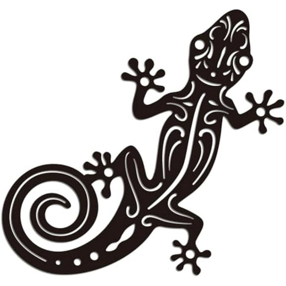 1 pc Metal Gecko Wall Art Gecko Lizard Metal Wall Art Hanging Decor Signs for Home Funny Gecko Animal Lovers Wall Sculpture Statues Decor for Office Garden Bar Living Room 11.81x11.18 Inch