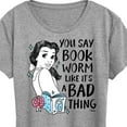 thumbnail image 3 of Disney Princess - Belle Bookworm Isn't Bad - Women's Short Sleeve Graphic T-Shirt, 3 of 5