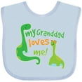 thumbnail image 3 of Inktastic My Granddad Loves Me Baby Boys Baby Bib, 3 of 4