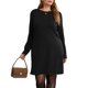 thumbnail image 2 of UVN Vestidos para Mujer Otoño Invierno Manga Larga Cuello Redondo Casual Jersey Sudadera Vestido con Abertura Lateral, 2 of 8