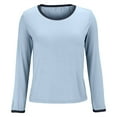 thumbnail image 3 of Womens Long Sleeve Pajama Top Built In Support Yoga Comfort Tee Soft Casual Layer, 3 of 8