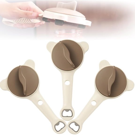 4-in-1 Multi-Purpose Jar Opener – Adjustable Three-Claw Bottle Opener with Non-Slip Grip, Stainless Steel Lid Remover for Kitchen Jars, Bottles, and Cans
