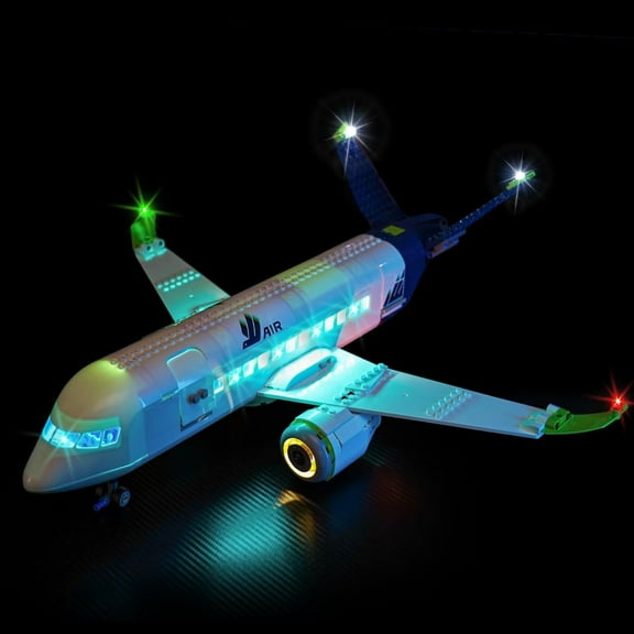 Upgraded Led Light Kit Compatible with Lego Passenger Airplane Building Set, Lights Decoration Compatible with Lego 60367, Gift Idea for Girls, Boys (Model Not Included)