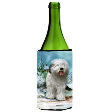 Old English Sheepdog by Don Squires Wine Bottle Can cooler Hugger