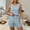 Light Blue, variant on Elvqul Top and Shorts for Women Cami Summer Sleeveless Pj Sets Crew Neck Pullover Two Piece Womens Sleepwear Elastic Waist