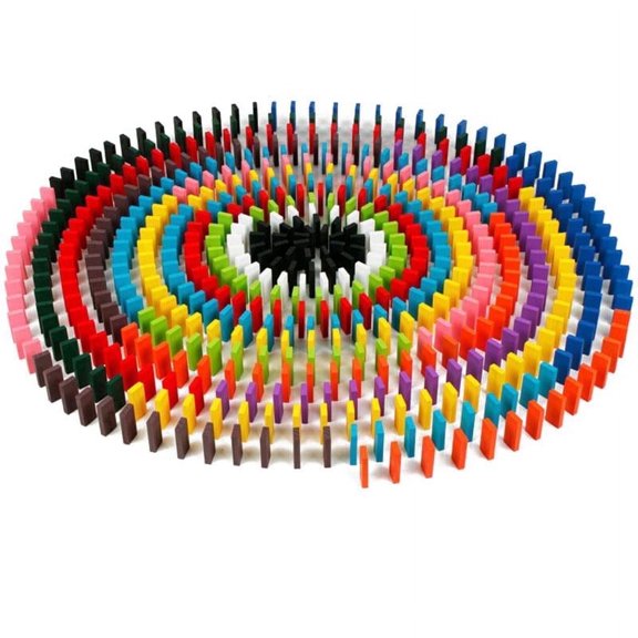 120Pcs Dominoes, Wooden Domino Blocks, for Kids Birthday Kids Racing Toy Game, Building and Stacking Toys.