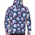 thumbnail image 7 of Sikiie flower Skull in starry sky Men's Hoodie, Essentials Hoodie, Sweatshirt, Pullover Hooded Sweatshirt for Men-Small, 7 of 7