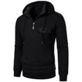 thumbnail image 5 of CQONEPT Men's Pullover Hooded 1/4 Zip Hoodies Fleece Sweatshirts Dressy Casual Going Out Clothes Black 2XL, 5 of 6