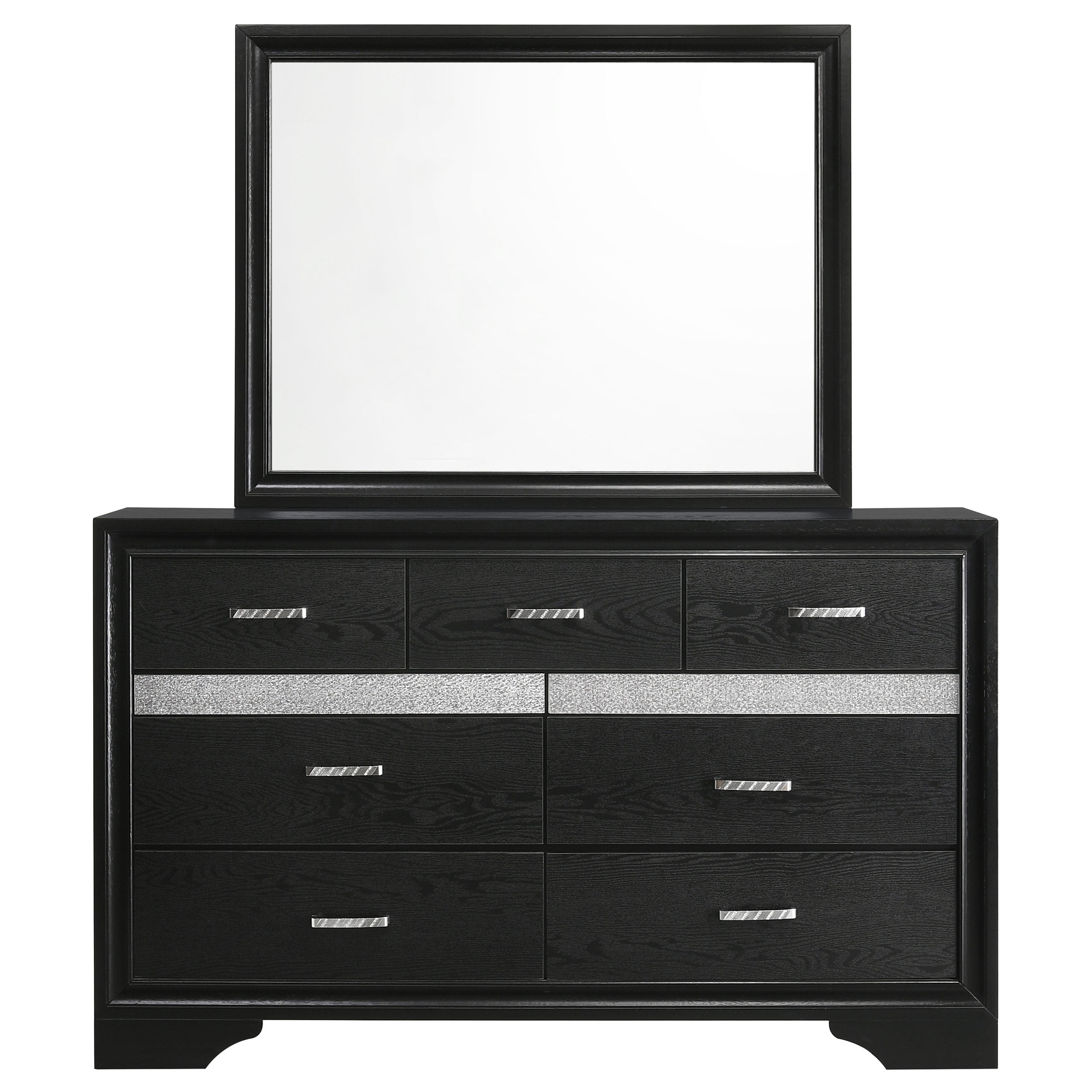 Miranda 9-drawer Dresser with Mirror Black