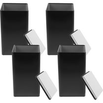 NICEXMAS 4Pcs Black Tinplate Storage Box with Lid Rounded Edges for Home Coffee and Tea Storage