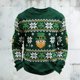 thumbnail image 1 of Ceisia Men's Relaxed Fit Long Sleeve St. Patrick's Day Leprechaun Waffle Knit Sweatshirt Green XXL Gifts, 1 of 3