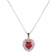 thumbnail image 3 of Collar para Mujer de Plata .925 con Zirconia Cúbica, LuckyLy  Cadena y Dije de Corazón Brillante – Joyería Ideal como Regalos para Mamá y Regalos para Mujer San Valentín y Navidad, Modelo Zaria rojo, 3 of 7