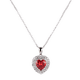 thumbnail image 3 of Collar para Mujer de Plata .925 con Zirconia Cúbica, LuckyLy  Cadena y Dije de Corazón Brillante – Joyería Ideal como Regalos para Mamá y Regalos para Mujer San Valentín y Navidad, Modelo Zaria rojo, 3 of 7