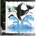 thumbnail image 4 of Ambesonne Funny Shower Curtain, Whale with Sunglasses, 69"Wx84"L, Black Blue, 4 of 5