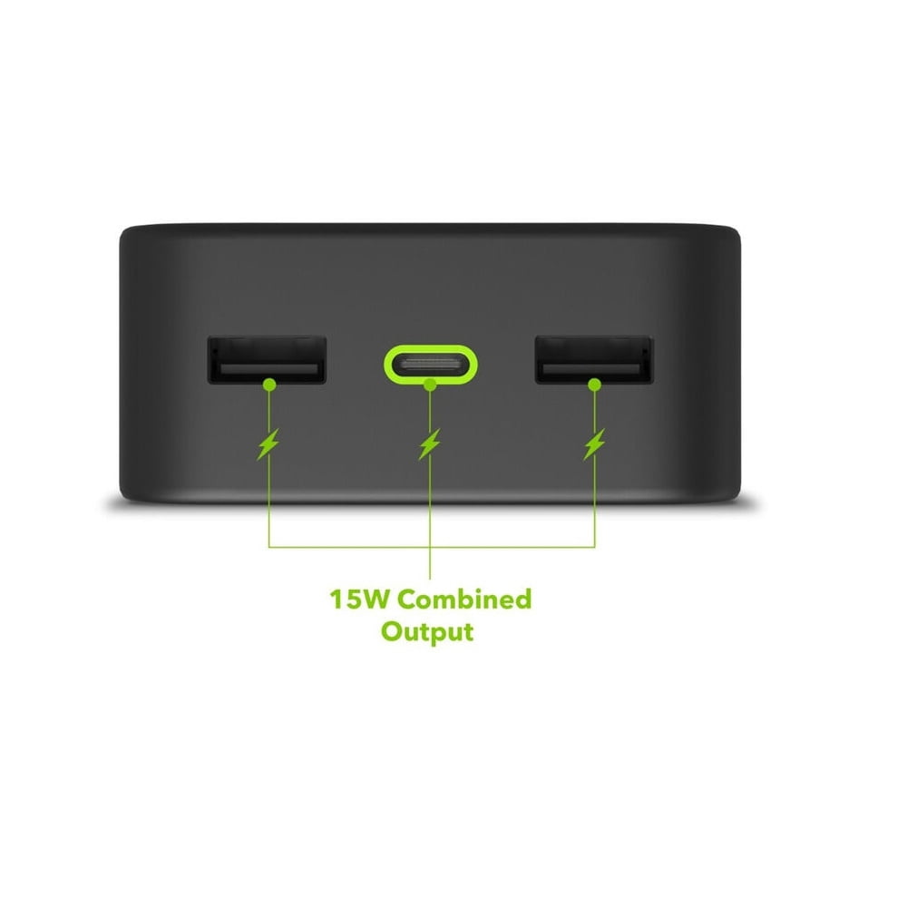 Restored mophie Powerstation 2023 with PD Power Bank - 10 000 mAh Large Internal Battery (2) USB-A Port and (1) 20W USB-C PD Fast Charging Input/Output Port Travel-Friendly (Refurbished)