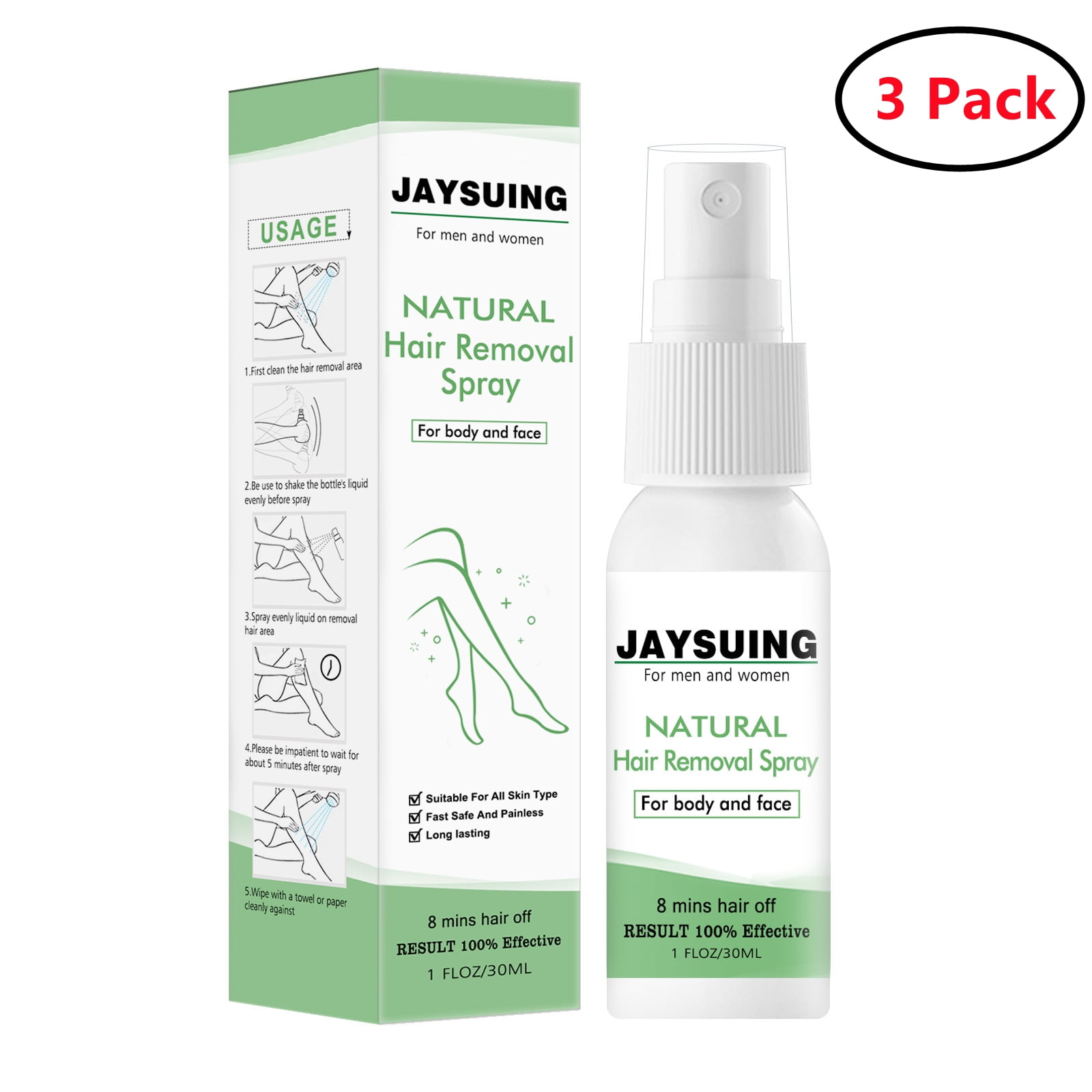 3 Pack Hair Removal Spray, Hair Inhibitor, Stop Hair Growth, Hair