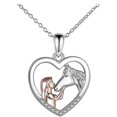 thumbnail image 1 of Girl And Horse Necklace For Girls Sterling Silver Horse Jewellery Horse Gifts For Women, 1 of 2