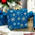 thumbnail image 5 of Reversible Blue Christmas Wrapping Paper，Gold Snowflake，Merry Christmas & Dear Santa Text Gift Wrap for Birthday Baby Shower Wedding Graduation Winter Festival - Mini Roll - 17 In x 32.8 Ft (46.5 sqf, 5 of 13