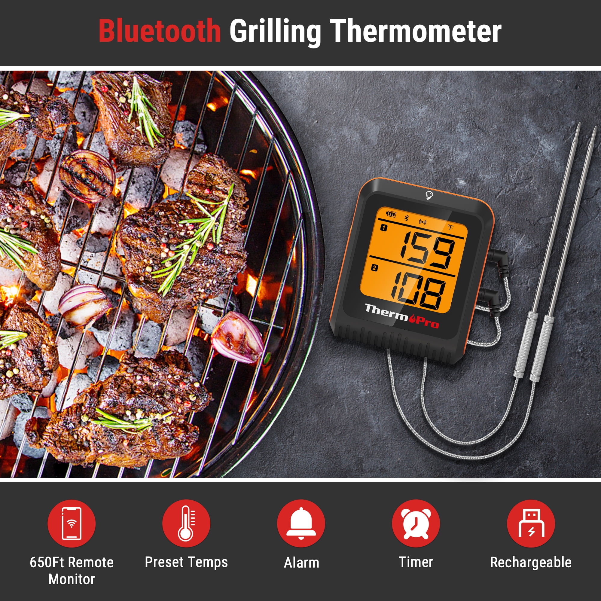Thermopro Tp920 150m Wireless Meat Thermometer Kitchen Cooking