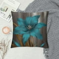 thumbnail image 2 of Fenyluxe Blue Flower Modern Farmhouse Rustic Decorative Pillow Cases with Zipper for Home Decor Car Couch Bedroom, Aesthetic Design, 1PC 12x12in, 2 of 5