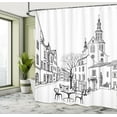 thumbnail image 5 of Ambesonne Black White Shower Curtain, Old City Sketch, 69"Wx70"L, Black White, 5 of 5