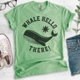 thumbnail image 2 of Whale Hello There Shirt, Unisex Women's Men's Shirt, Whale Shirt, Animal Pun Shirt, Heather Apple Green, Medium, 2 of 6