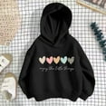 thumbnail image 2 of NAFUU Girls Hoodies Valentine's Day Tops Heart Print Long Sleeve Hooded Sweatshirts Kids Casual Hoodie Pullover Comfortable Sweatshirt 5-6 Years, 2 of 3