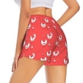thumbnail image 3 of Goofa Cartoon Rooster Printed Women 2 in 1 Running Shorts,Quick Dry Athletic Workout Shorts,High Waisted Athletic Shorts with Liner Pockets-Large, 3 of 9