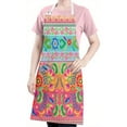 thumbnail image 5 of Colorful Pioneer Flower Pattern Apron-Garden Aprons for Women with Pockets-Cotton Linen Waterproof Kitchen Cooking Gardening Aprons Adjustable for Kitchen,Cooking,BBQ and Salon 33x27 Inch, 5 of 7