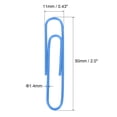 thumbnail image 2 of Uxcell Paper Clips 2 Inch Vinyl Coated with Box for Office Home Blue Count 200, 2 of 6