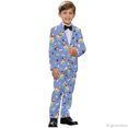 thumbnail image 4 of Whosucclay Puppy Paw Print Pattern Kids Formal Suit Set, Polyester Single Button Front Design Boys Suit Set for Ring Bearer Party, 2 Pieces Formal Wear Outfit, 4 of 10