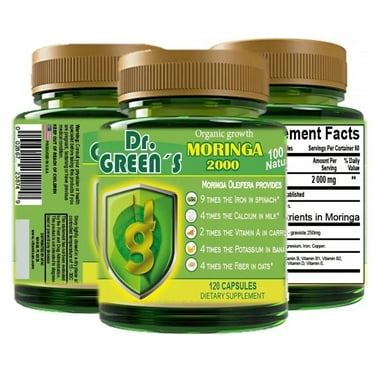 Moringa Oleifera Organic, Natural, 100% Pure Pills - 120 Count MORINGA 2000