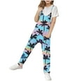 thumbnail image 2 of uublik Girl Jumpsuit 5-14 Years Sleeveless Playsuit Long Pants Loose Romper Casual Blue, 2 of 3