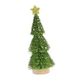 thumbnail image 3 of Mini árbol de Navidad artificial con nieve de 25 cm con base de madera, decoración navideña para mesa, fiestas, Año Nuevo y Navidad. Verde, 3 of 8