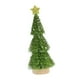 thumbnail image 3 of Mini árbol de Navidad artificial con nieve de 25 cm con base de madera, decoración navideña para mesa, fiestas, Año Nuevo y Navidad. Verde, 3 of 8